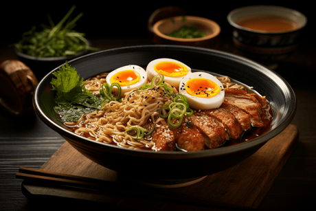 Shoyu Ramen mit Hähnchen-Chashu, Pak Choi und Bambussprossen - RamenHeaven