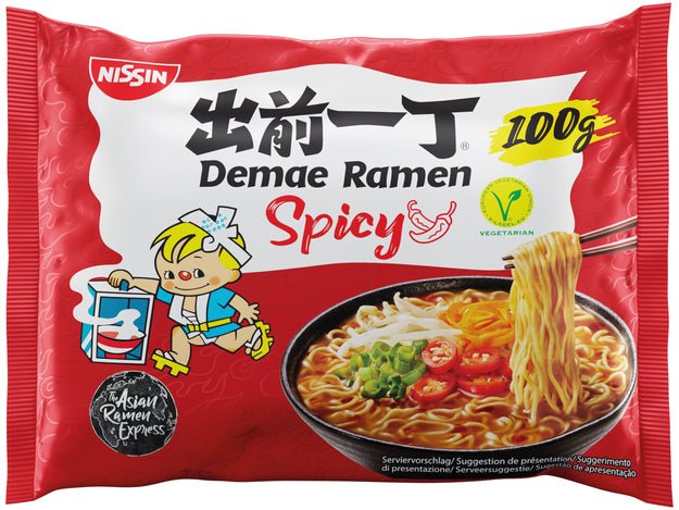 Nissin Demae Ramen Instant Nudeln Scharf 100g