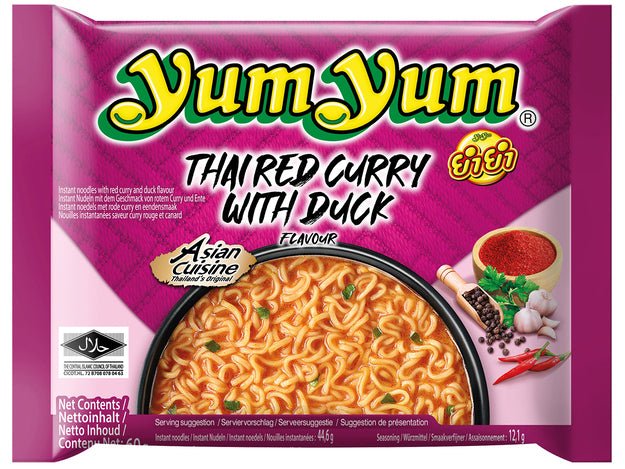 Yum Yum Ramen Instant Nudeln mit rotem Curry und Enten Geschmack 60g